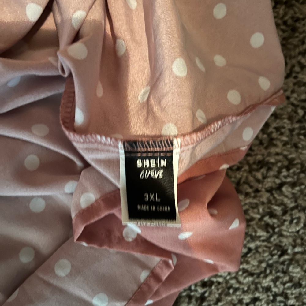 SHEIN Curve Blush Polka Dot Dress